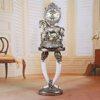 Antique European Style Resin Standing Pendulum Clock