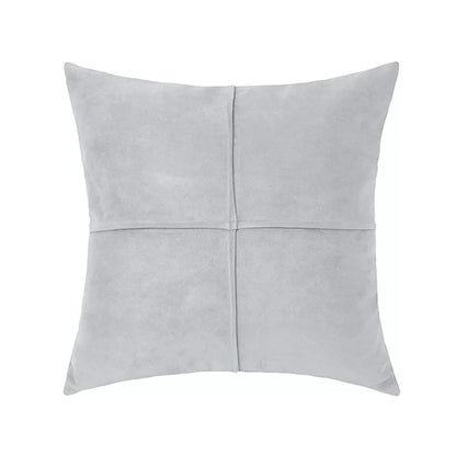 Faux Suede Cross Stitch Decorative Throw Pillow Cover for Sofa, Bed & Couch