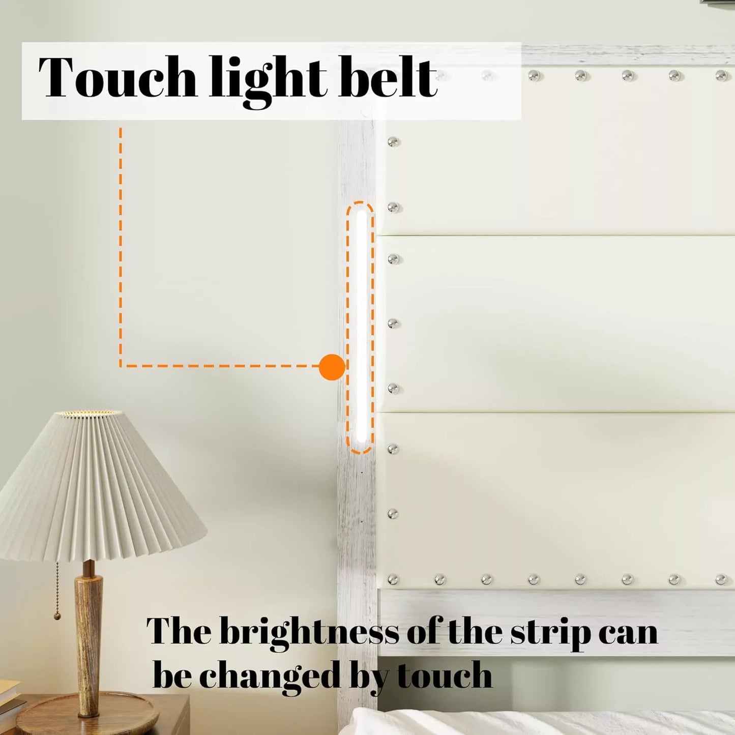 LED Bed Frame with Charging Station, Tall Headboard & 4 Storage Drawers - DSARD