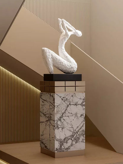 Elegant Abstract Resin Floor Sculpture