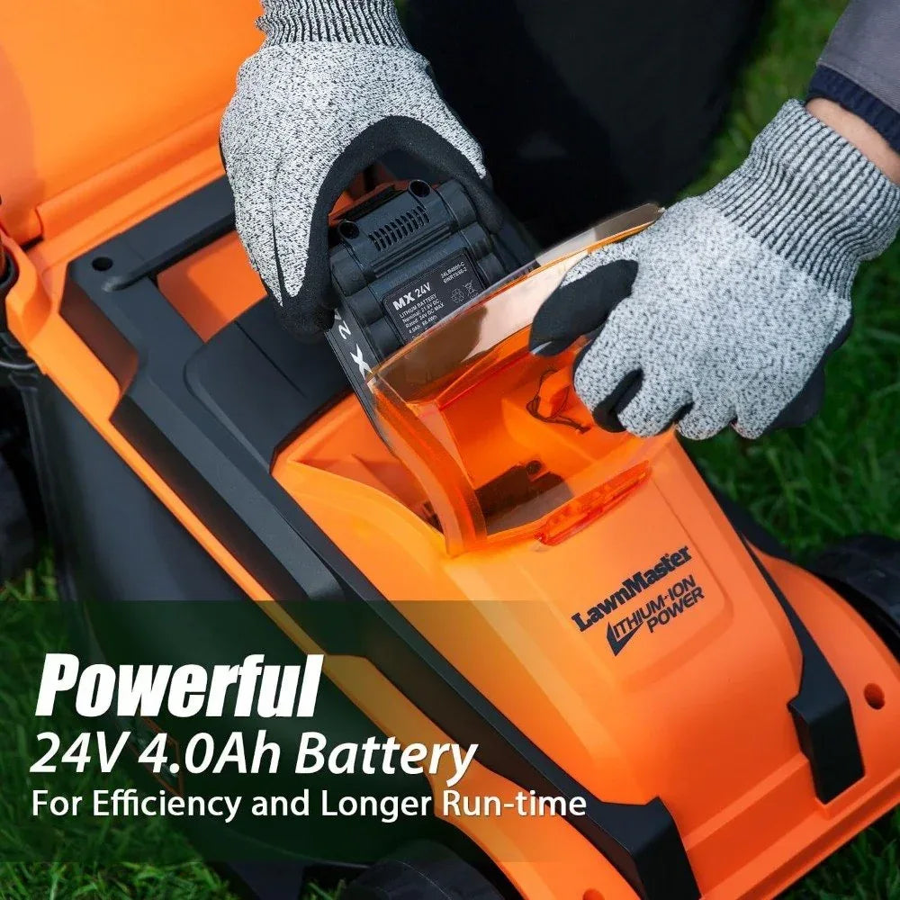 DSARD Efficient 24V Cordless 13-Inch Lawn Mower with Dual Batteries and Charger - DSARD