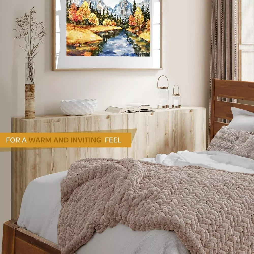 Solid Wood Platform Bed Frame with High Headboard – Scandinavian Style - DSARD