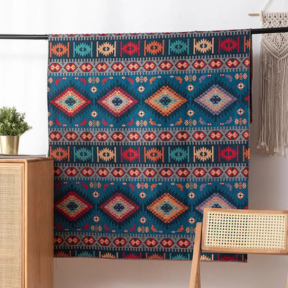 Boho Jacquard Fabric Cloth – Ethnic Style Curtain, Tablecloth & Sofa Cover (59x39in)