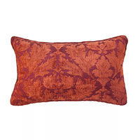 Luxury Burgundy Floral Jacquard Decorative Pillow Cover