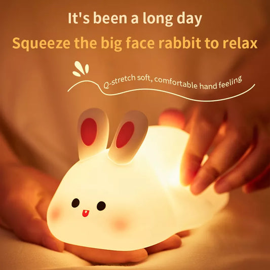 Adorable Rabbit-Shaped Silicone Night Light