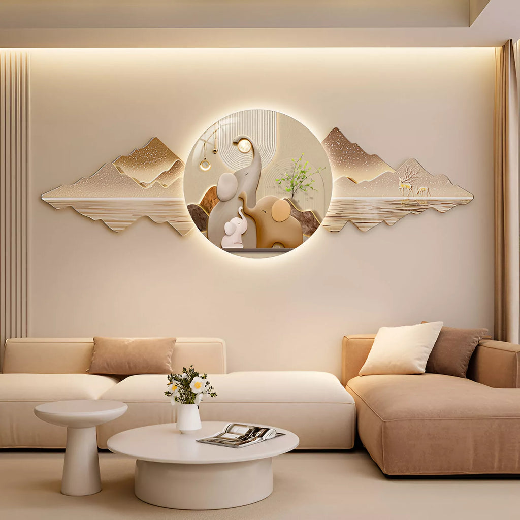 Nordic LED Wall Art – Modern Landscape Lighted Hanging Décor