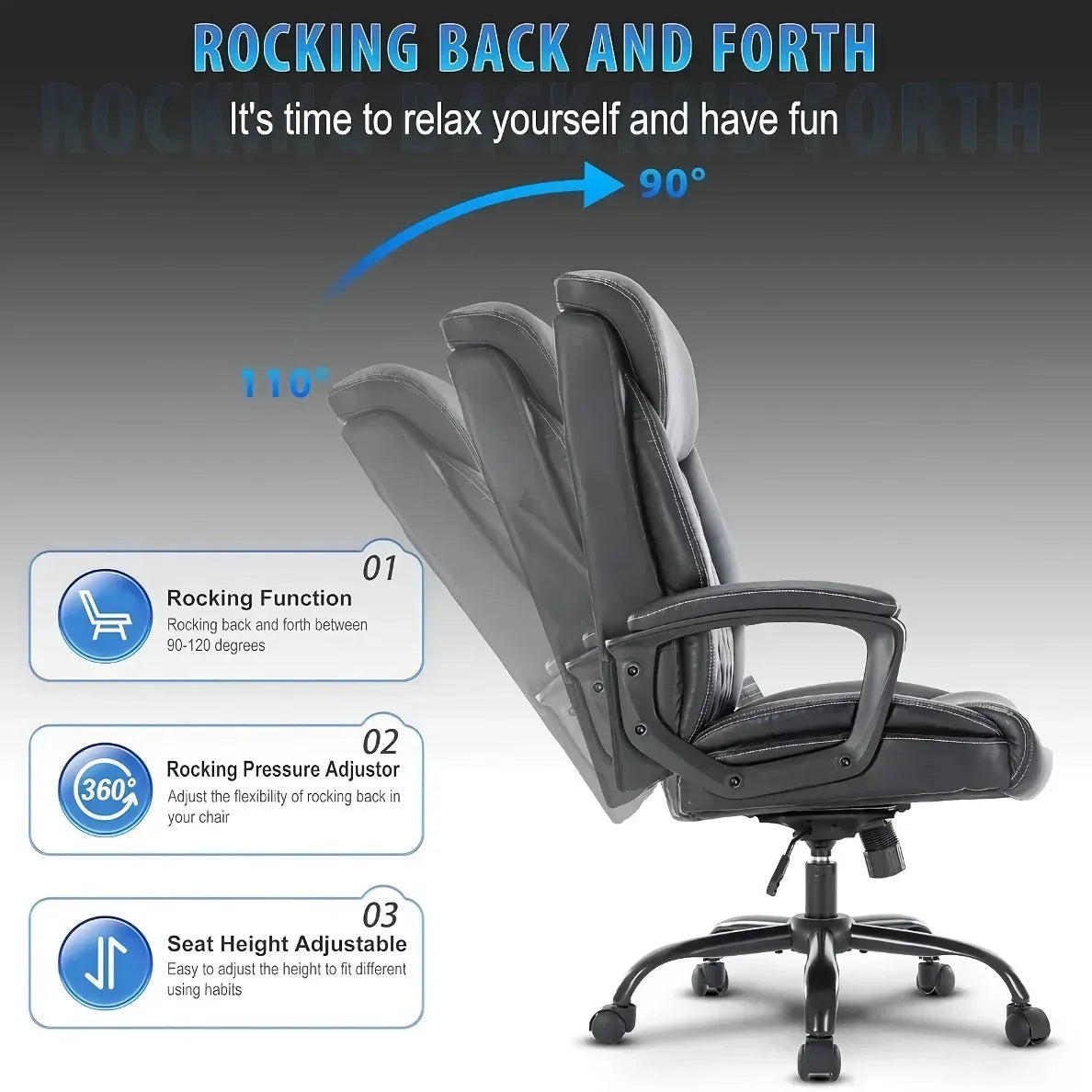 Big and Tall Ergonomic Office Chair: Adjustable, Comfort-Focused Gaming and Desk Chair - DSARD - DSARD