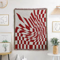 Blue Checkerboard Woven Thread Blanket – Versatile Home & Outdoor Decor - DSARD