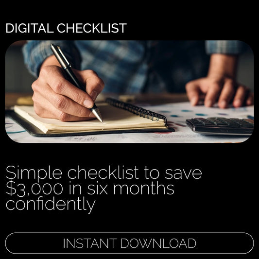Action Steps to Save $3,000 in 6 Months Checklist | Simple Money-Saving Plan | How to Save 3000 in 6 Months Guide