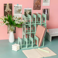 Adjustable Metal Bookend Desktop Organizer and Book Stand