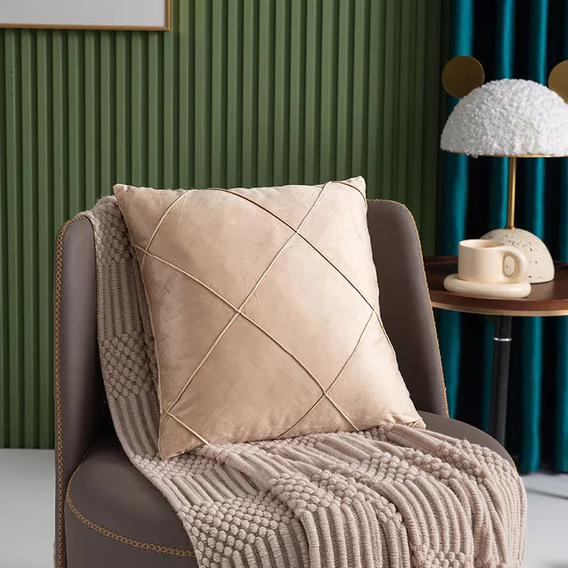 Geometric Velvet Cushion Cover 18×18 Inch