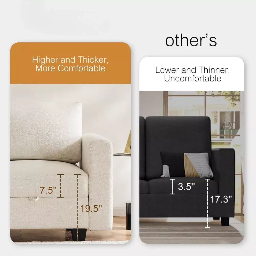 Heavy Duty U-Shaped Modular Sectional Sofa with Storage - DSARD