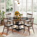 47-Inch Round Dining Table with Storage Shelf and Metal Legs - DSARD - DSARD