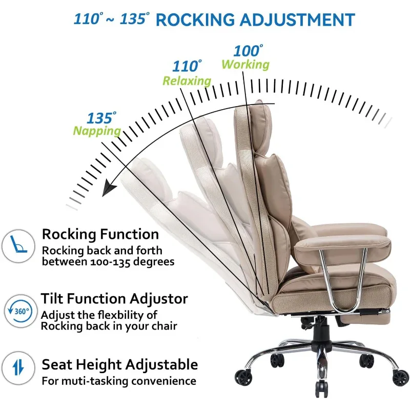 Adjustable High Back Leather Executive Office Chair - DSARD - DSARD