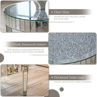 Elegant Mirrored Coffee Table with Crystal Inlay - DSARD - DSARD