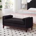 Large Upholstered Ottoman Bench with Bolster Pillows and Armrests – Modern Comfort and Style - DSARD