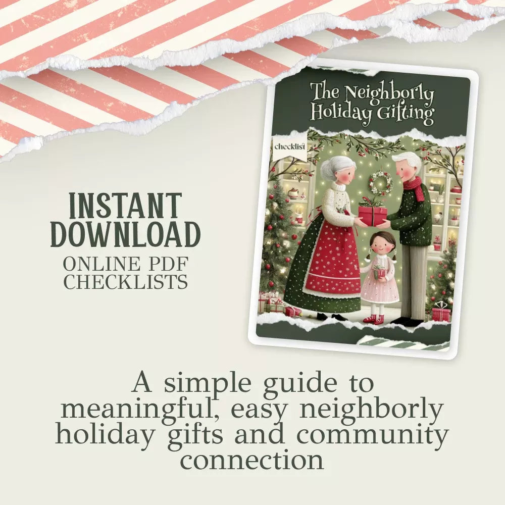The Neighborly Holiday Gifting Checklist | Festive Christmas Gift Ideas for Neighbors | Printable Holiday Checklist & Digital Download - DSARD