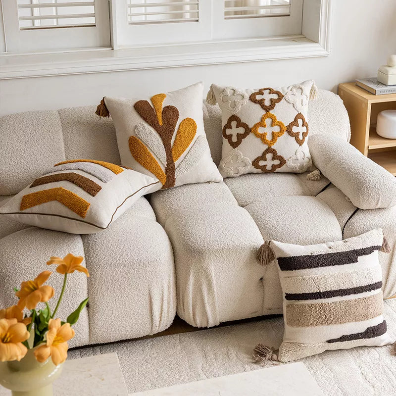 Bohemian Style Jacquard Embroidery Cushion Cover – Decorative Throw Pillow for Home
