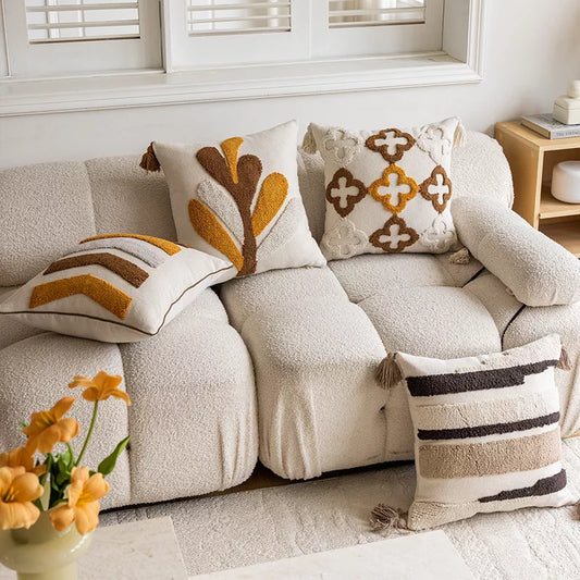 Bohemian Style Jacquard Embroidery Cushion Cover – Decorative Throw Pillow for Home