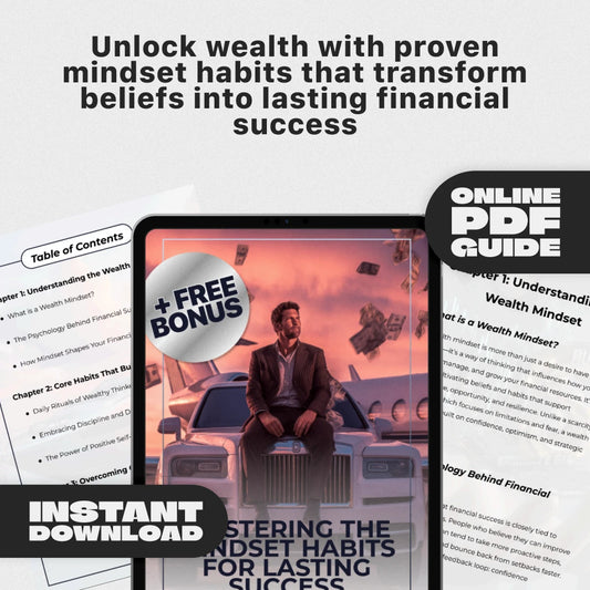 Mastering the Mindset Habits for Lasting Success | Wealth Mindset Habits for Success Guide | Digital Download eBook