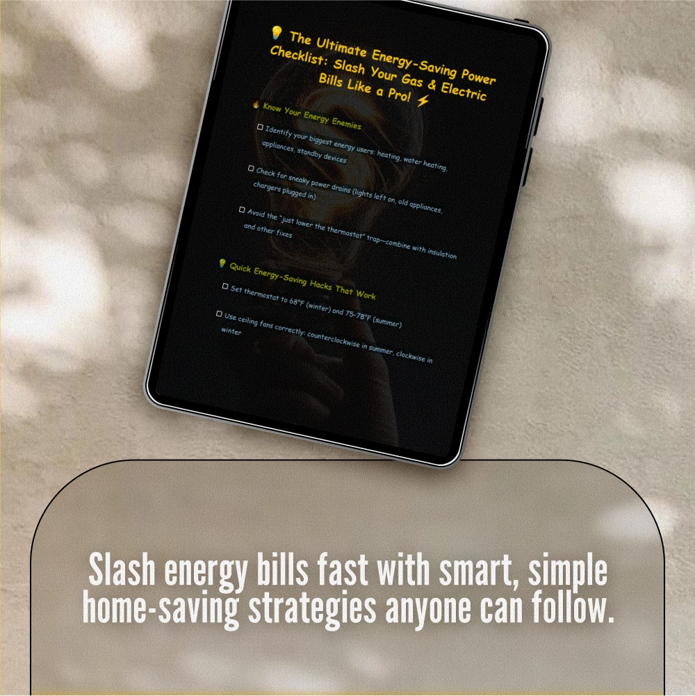 The Ultimate Energy-Saving Power Checklist: Slash Your Gas & Electric Bills Like a Pro | Digital Download Guide to How to Save Money on Gas and Electric