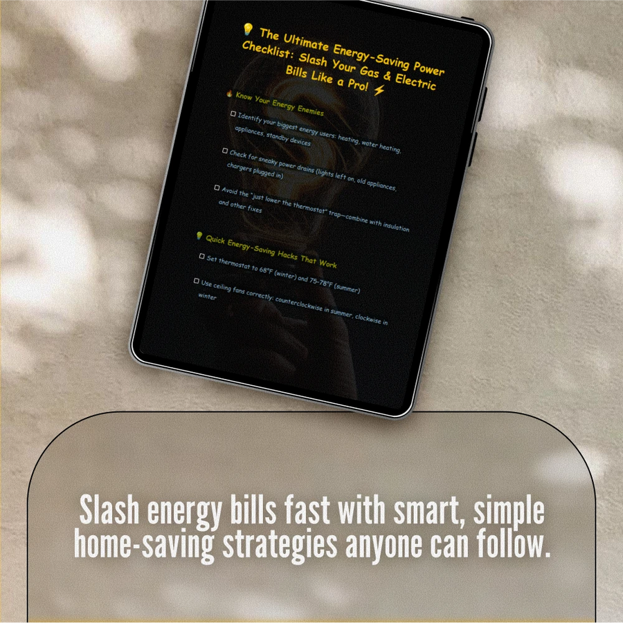 The Ultimate Energy-Saving Power Checklist: Slash Your Gas & Electric Bills Like a Pro | Digital Download Guide to How to Save Money on Gas and Electric