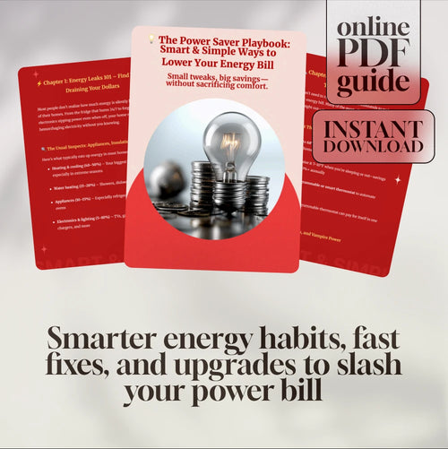 The Power Saver Playbook: Smart & Simple Ways to Lower Your Energy Bill | Energy Efficiency Guide | How to Save on Energy Bill Digital Download