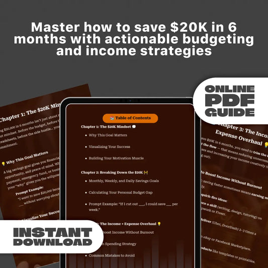 $20K in 6 Months: The Bold Budget Blueprint to Fast-Track Your Savings | How to Save $20000 in 6 Months | Digital Guide for Ambitious Savers