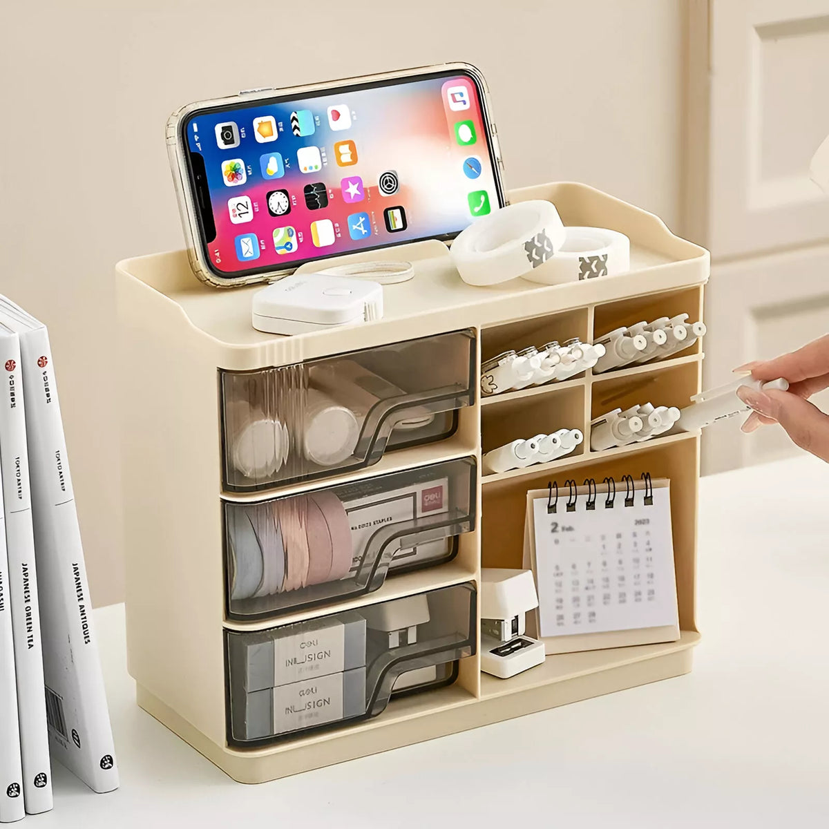Multi-Layer Desktop Storage Organizer - Large Capacity Drawer Box for Office & Vanity