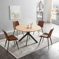 46.4″ Round Mid-Century Modern Dining Table Set with Chairs for Kitchen & Living Room - DSARD - DSARD