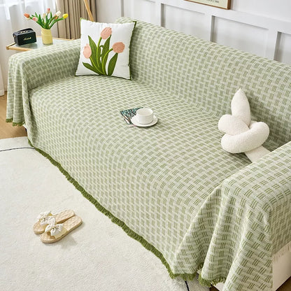 Luxury Cotton Linen Throw Blanket – All Seasons Sofa & Picnic Mat