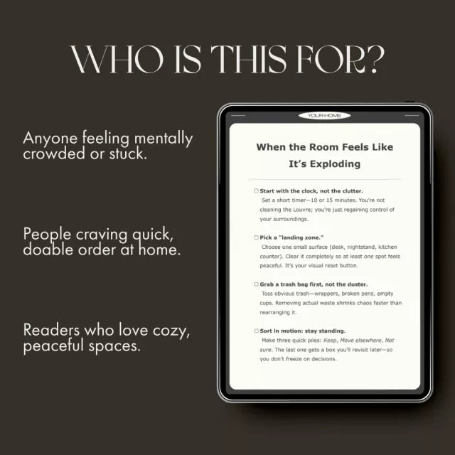 When the Room Feels Like It’s Exploding | Printable Checklist for Calm Spaces | Digital Download Guide for Overwhelmed Minds | what to do when rooms feel chaotic