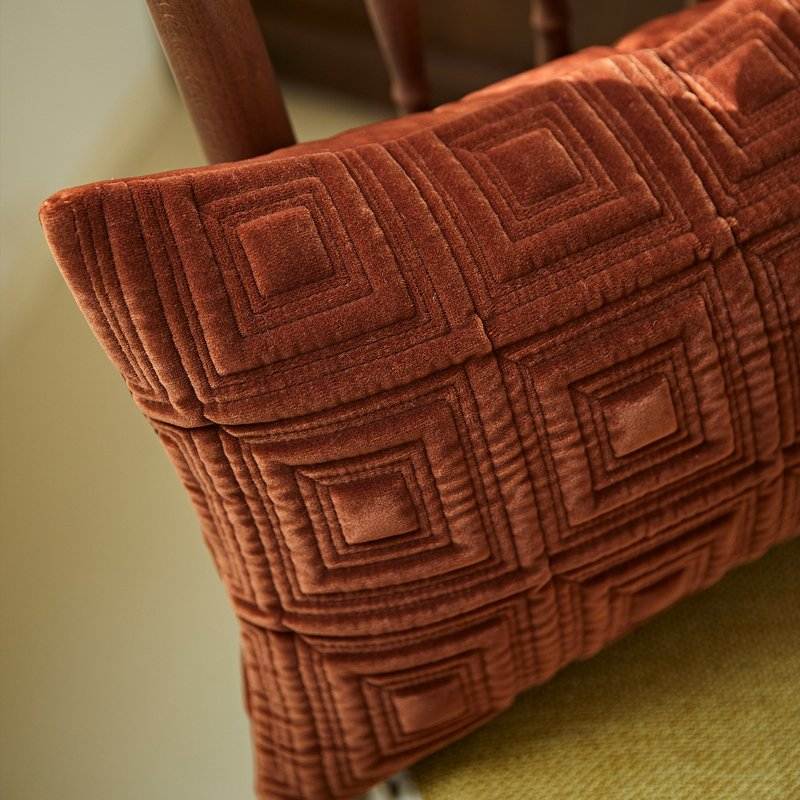 Luxury Burgundy Floral Jacquard Decorative Pillow Cover