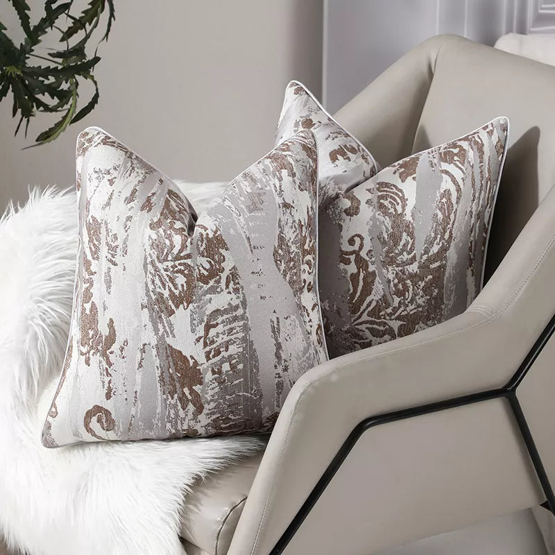 Vintage Geometric Luxury Pillow Covers 18x18in – Elegant Jacquard Cushion Cases