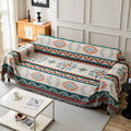 Boho Cotton Linen Sofa Cover – Versatile Ethnic Style Blanket - DSARD