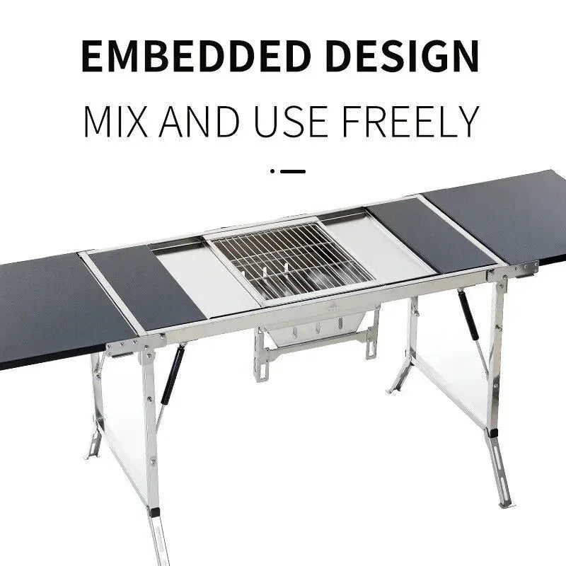 DSARD Folding Gas Stove with BBQ Rack – Compact & Portable for Outdoor Adventures - DSARD
