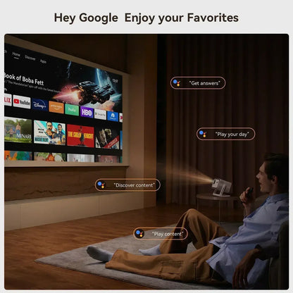 900 ANSI 4K Portable Projector with Android TV & Rotating Design - DSARD