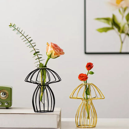 Elegant Gold Glass Flower Vase