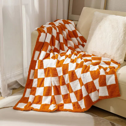 Checkerboard Plush Throw Blanket