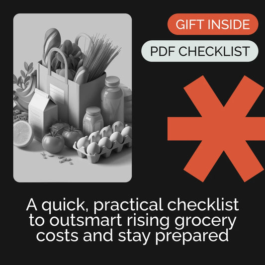 The “Survive the Rising Cart” Checklist | Budget-Savvy Grocery Guide for Beating Food Price Inflation | Meal Planning & Smart Shopping Printable