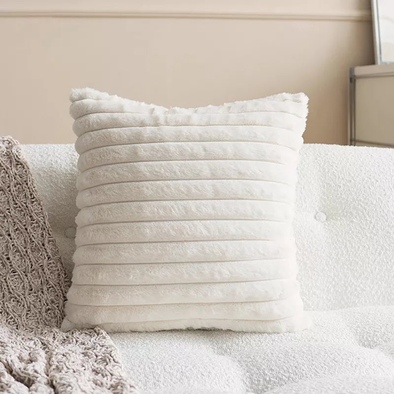 Plaid Knit Throw Pillow Cover – 18×18″ Modern Geometric Waist Cushion for Sofa & Bay Window