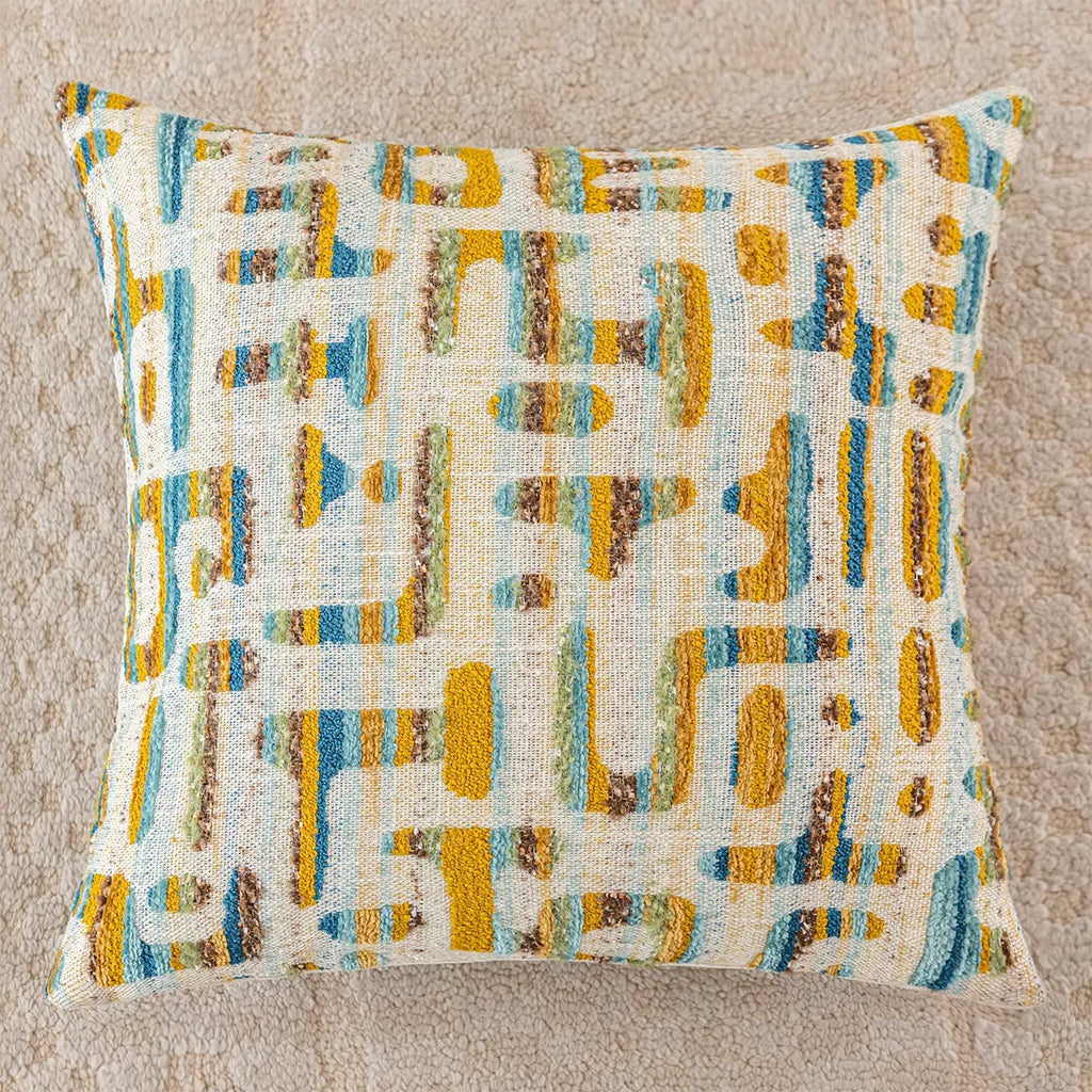 Bohemian Plush Throw Pillow Cover 18×18″ – Geometric Stamped Cushion Case - DSARD