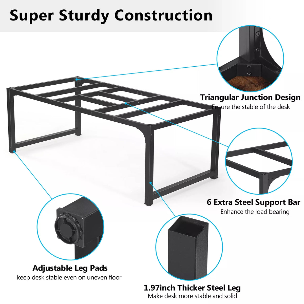 Modern Executive Desk with 70.8″ Extra Wide Surface for Office or Home Workspace - DSARD