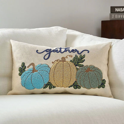 Pumpkin & Maple Leaf Throw Pillow Covers – Festive Cushion Cases