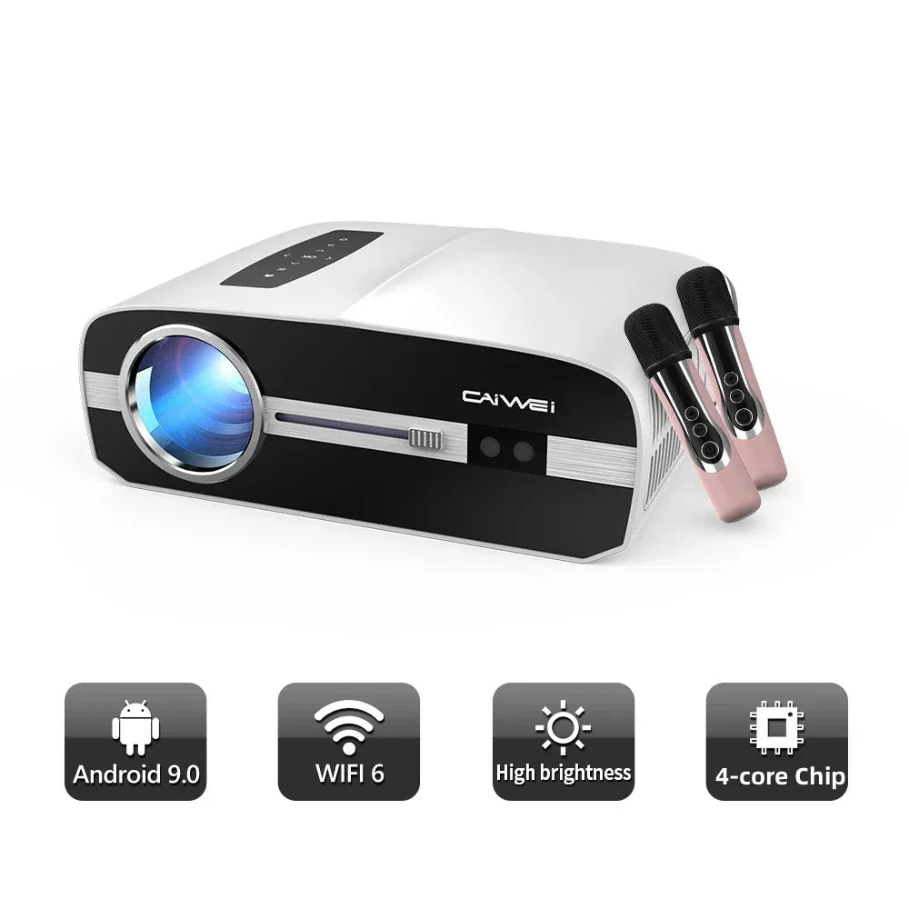 4K Android Smart TV Projector with Auto Focus, Karaoke & Daylight Brightness - DSARD
