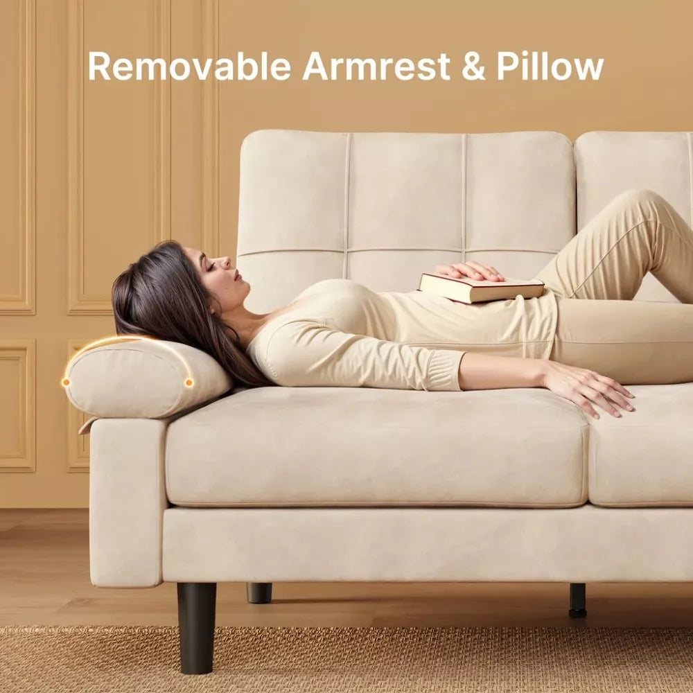 L-Shaped Sofa with 3 Pillows – Modern Comfortable Sofa for Living Room, Apartment, Office - DSARD