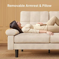 L-Shaped Sofa with 3 Pillows – Modern Comfortable Sofa for Living Room, Apartment, Office - DSARD