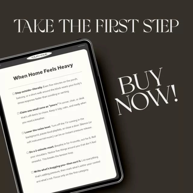 When Home Feels Heavy | Calm Your Space & Mind Checklist | Digital Download for Stress Relief, Self-Care & Peaceful Living | What to Do When Home Feels Stressful