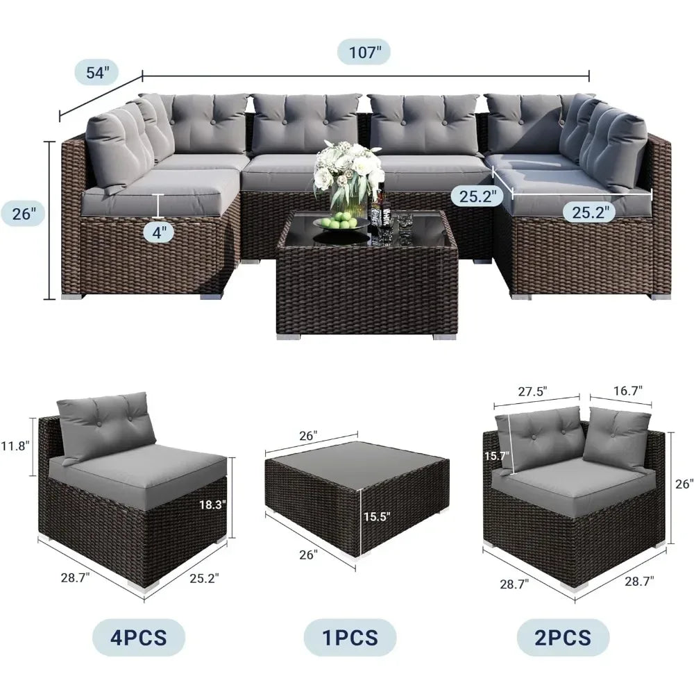 DSARD 7-Piece Outdoor Patio Sofa Set - DSARD