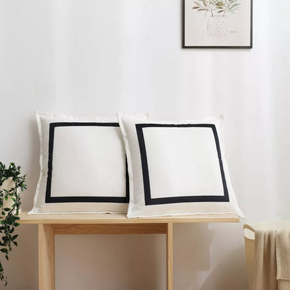 White Velvet Cushion Cover with Minimalist Pressed Edge – 18×18 Inch Decorative Pillowcase